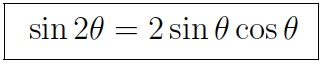 Double angle formlas for sine