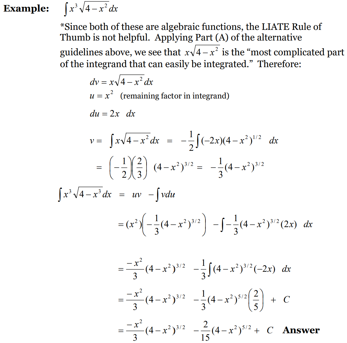Integration by Parts Example 2