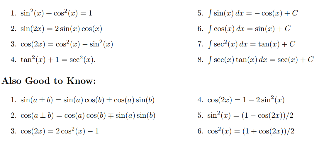Trig Integrals